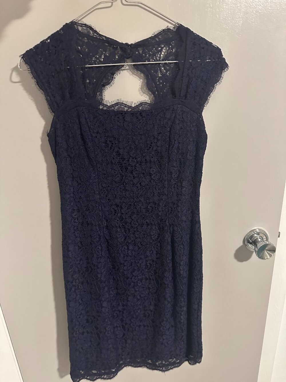 Adrianna Papell Size 4 Blue Lace Dress